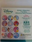 Disney Princess First Year Baby Girls Milestone Photo Prop Belly Stickers - New