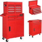 Rolling Tool Chest Storage Cabinet Mechanic Tool Organizer Box With Drawers Red