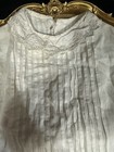 Antique Edwardian Pin Tuck Dress Girls Childs Ivory Embroider Vintage Victorian