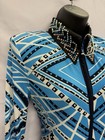 Western Show Shirt By Western Collection - Blue Zigzag 
