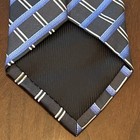 Geoffrey Beene Blue Gray Hand Made 100  Silk Men   s Neck Tie Made In China