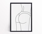 Female Nude Butt Wall Art Woman Line Drawing Abstract Female Art Minimalist Art