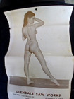1955 Pinup Calendar - Glendale Saw Works Full Year  11x22 Rolled   Creased Vv-b1