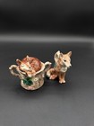 Vintage Fitz   Floyd   Reynard Brown Fox Wooland Sugar   Creamer