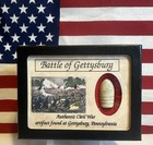 Dropped Civil War Bullet From Gettysburg In Matted Color Display Case With Coa