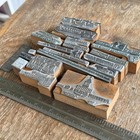 Vintage Lot Of 21 Advertising Printing Press Blocks Banks Logo Letterpress  13