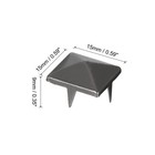 100 Pcs Pyramid Rivets For Clothing  15mm 4-jaw Square Rivets  Black