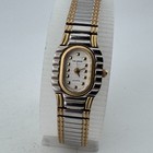 Vtg Helbros Analog Quartz Watch Women Dual Tone Stretch Band  for Parts Repair