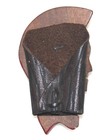 Vintage Bsa Hand Carved Wood On Leather Indian Chief Neckerchief Slide Folk Art