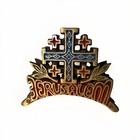 Vtg Jerusalem Brass Letter Holder Napkin Holder Enamel Jerusalem Cross Israel