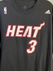 Dwyane Wade  3 Miami Heat Nba Adidas Black Jersey Style T-shirt Men s Xl