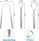 3 Pcs Metal Tongue Scraper  Tongue Scrapers For Adults  Stainless Steel Tounge S