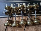 Antique Vintage Old Reclaimed Brass Round Door Knobs Handles Push Pull 5 Sets 
