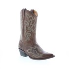 Jama Old West 18051 Womens Brown Leather Slip On Cowboy Western Boots