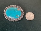 Sterling Silver Turquoise Brooch  15g