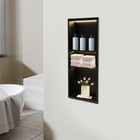 Led Shower Niche 30  X 12  Black Stainless Steel Shower Niche With 3-tiers Shelf