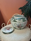 Vintage Leart Brazil Chinoiserie Ginger Jar Pink   Green Famille Rose Style 6 x8
