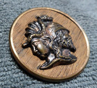 Large Vintage Antique Metal Picture Button Mythology Jupiter   Minerva