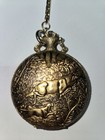 Vintage Legant 17 Jewels Incabloc Swiss Pocket Watch Stag Hunting Scene Floral