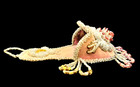 Great 19th Century Iroquois Glass Beadwork Native Worn  Slipper Wall Pocket 8 