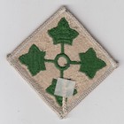 Vintage 4th Infantry Division Patch Insignia Merrowed Edge Vietnam War Ivy Leaf