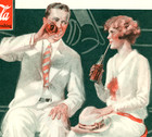 1926 Original Coca Cola Ad  Couple Sharing Cokes On Running Board Of Vintage Car