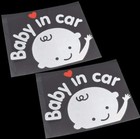 3pcs - Baby In Car Sticker Decal Sign For Car Safety Waving Boys2 square1