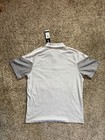 Nwt Adidas Men   s Size Large La Galaxy Mls Quarter Zip Polo Shirt Grey Soccer New