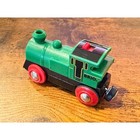 Brio Battery Operated Green Steam Engine Train 33222 Wooden Railway Locomotive