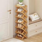 Foldable Bamboo Shoe Rack Space Saving Multi-purpose Storage Organizer 44 Inch