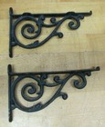 Cast Iron Pair Vintage Brackets Decorative Arts Hardware