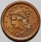 1854 Braided Hair Liberty Head Large Cent - Us 1c Copper Coin