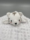 White Striped Tiger Plush Lovey Textured Baby Security Blanket Soft Minky Dot