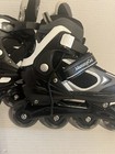 Mammygol Adjustable Youth kids Roller Blades Inline Skates 35-38 Black gray