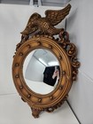 Vintage Syroco Inc Federal Eagle Convex Wall Mirror 21  Gold Mcm Original Tag
