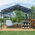 12x21 Ft Heavy Duty Metal Carport W  Galvanized Steel Roof Frame For Car Truck