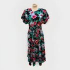 Vintage 80s Stuart Alan Floral Cotton Midi Dress Size 16 Cottagecore Fit   Flare
