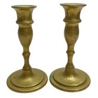 Pair Of Brass Candlestick Holders 4 1 2    Tall Vintage Elegant