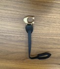 Coach Leather Tag Key Chain Bag Charm Black gold