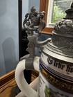 Vintage German Regimental 1 2l Beer Stein With Lithograph Bottom