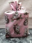 Koala Bears On Pink Cotton Fabric Handmade Square Tissue Box Cover