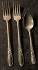 Vintage Oneida Community White Orchid Silver-plate   2 Forks 1 Teaspoon Lot 3