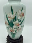 Antique Japenese Cloisonn   Enamel White Orchid Flower Vase