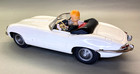 Vintage 1950 s -60 s Tomiyama Jaguar Pkw Jaguar E-type Girl Driver Complete Vg  