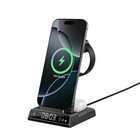 Fast Wireless Charger Stand W  Clock  3 In 1 Charging Station For Iphone Iwatch