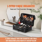Makeup Train Case Large 3 Tier 18  Travel Cosmetic Organizer Bag Portable