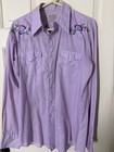 Vintage 70 s H Bar C Ranchwear Shirt Western Pearl Snap Purple Floral Xl Cowboy