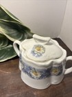 Vintage Z  S    Co Bavaria Hand Painted Blue Floral Gold Accent Sugar Bowl W lid