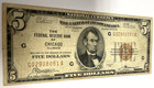 1929  5 Federal Reserve National Banknote Chicago Illinois Banknote G02908081a