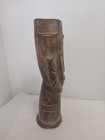 Vintage Hand Carved Wood Head Figural 9  Candle Holder African Tribal Art Ghana